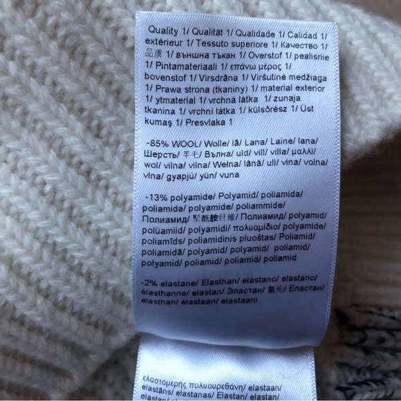 Escada Sport Wool Blend Mock Neck Colorblock Sweater in Black & White Size L - Picture 11 of 13